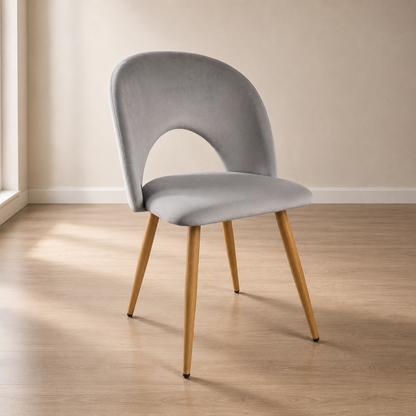Silla de comedor en terciopelo Viena Patas Simil Madera