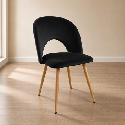 Silla de comedor en terciopelo Viena Patas Simil Madera