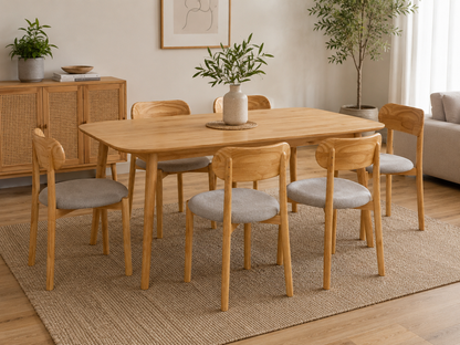 Silla Fresno con asiento tapizado en lino