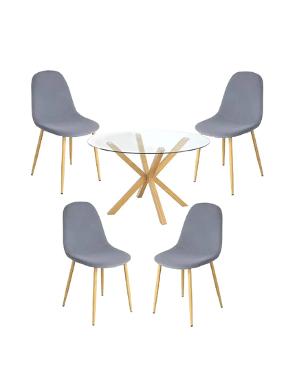 Comedor Redondo 4P Clinton Terciopelo