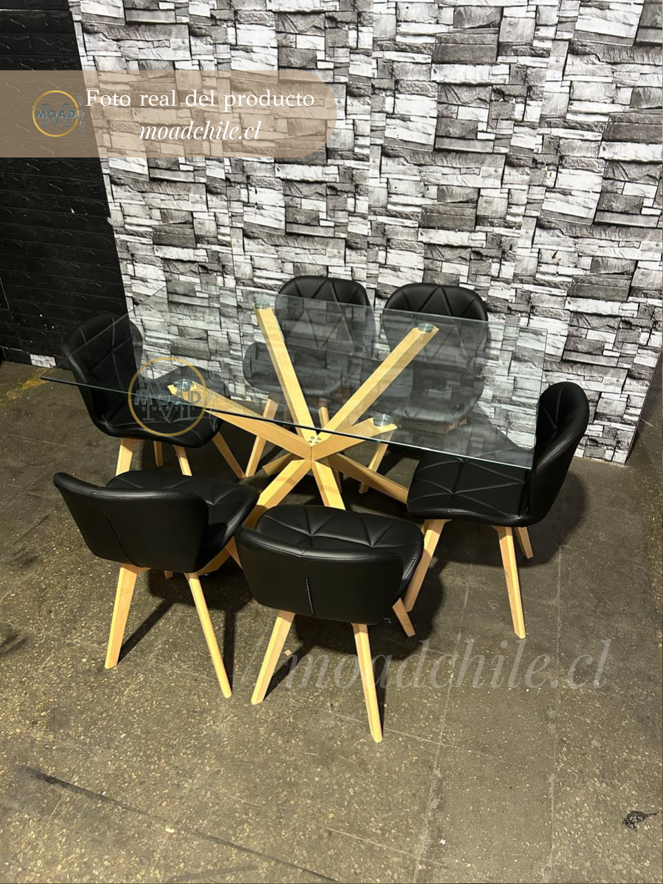Comedor Rectangular London Cross Mariposa Ecocuero