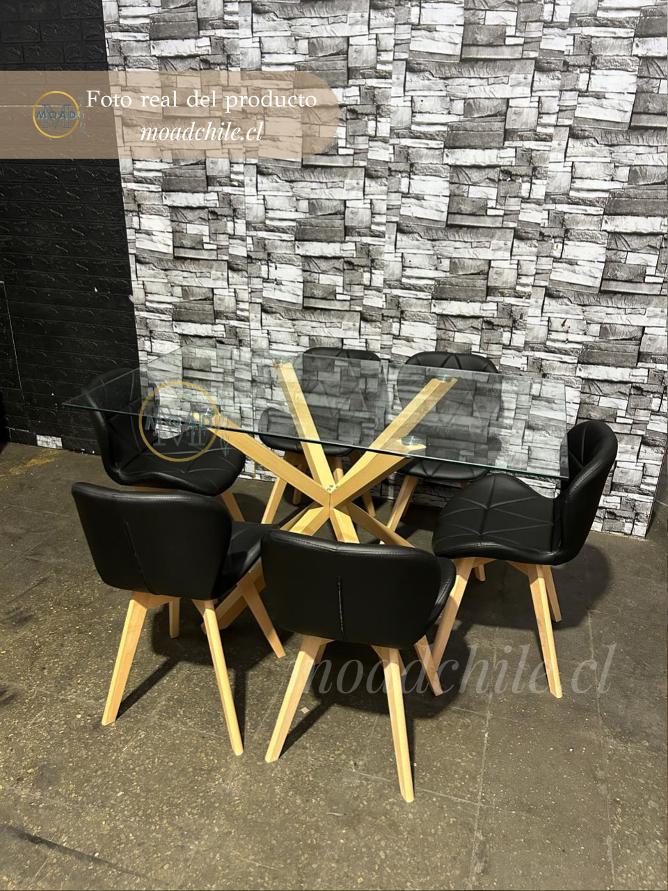 Comedor Rectangular London Cross Mariposa Ecocuero