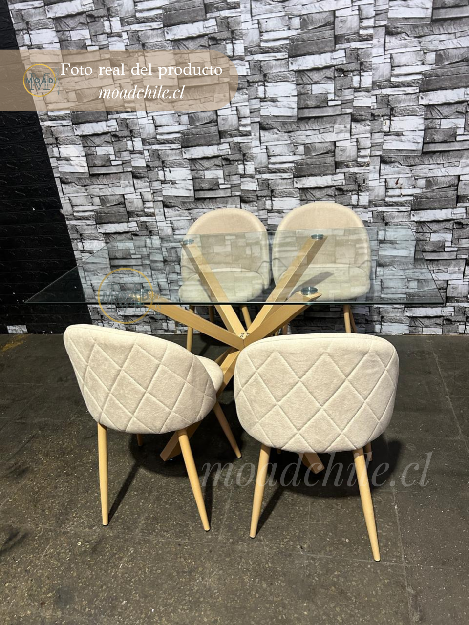 Comedor Rectangular Moscú Gabrielle Lino 4P