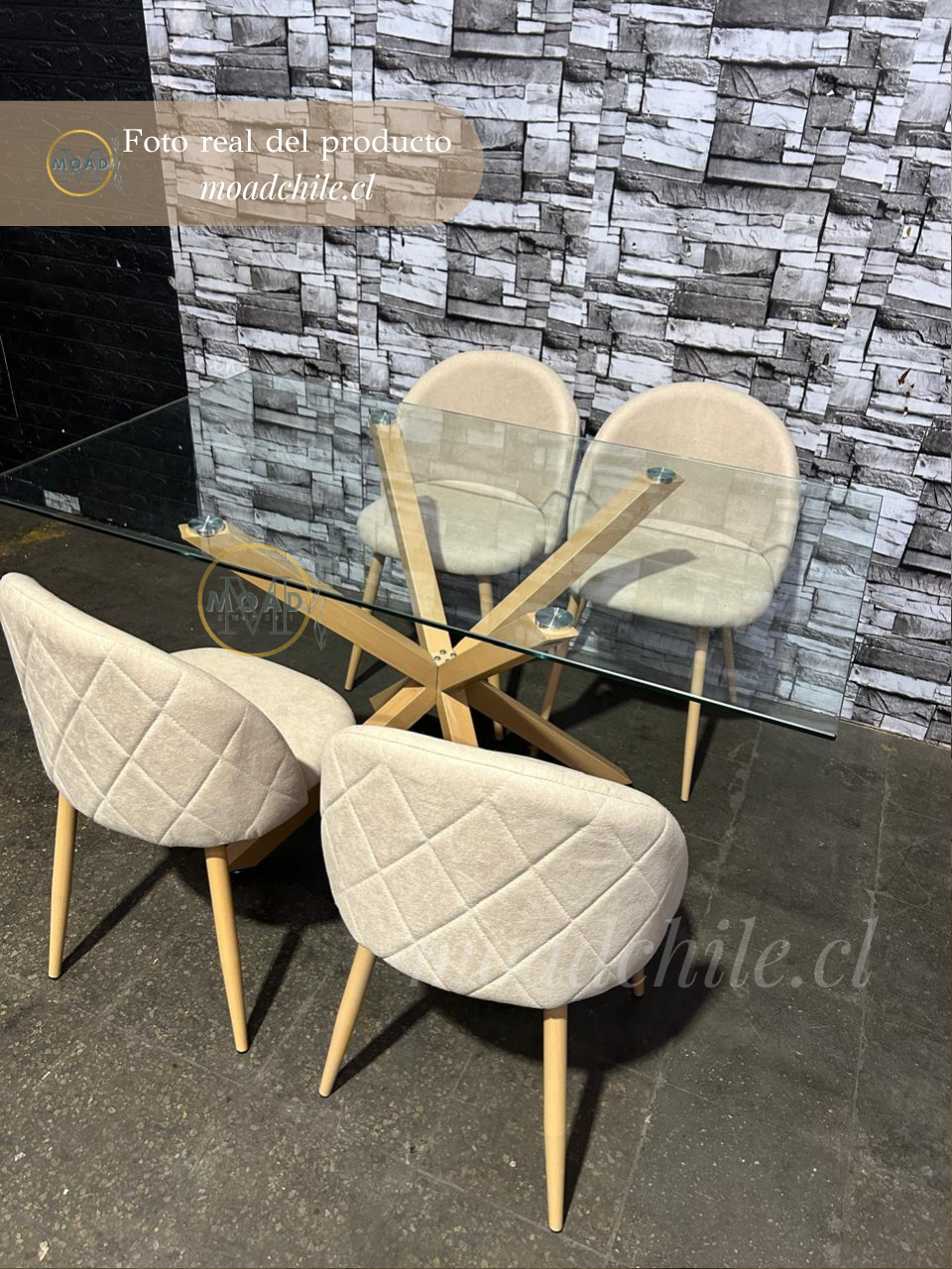 Comedor Rectangular Moscú Gabrielle Lino 4P