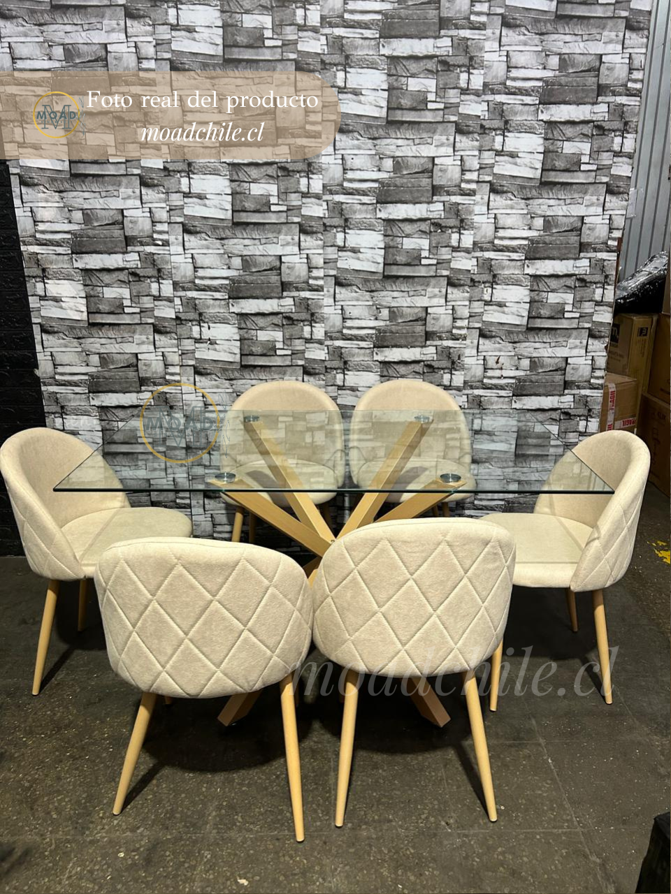 Comedor Rectangular Moscú Gabrielle Lino 6P
