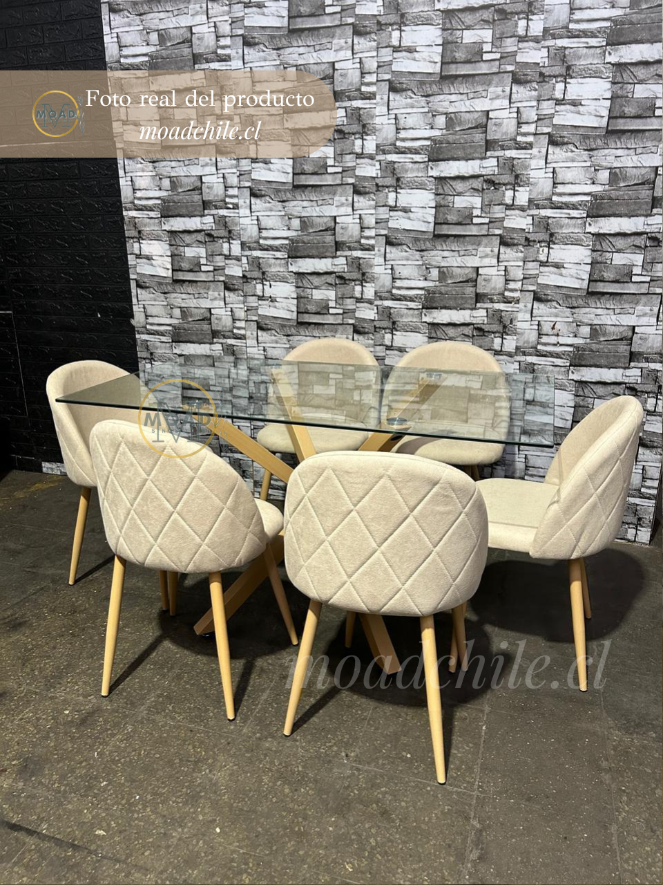 Comedor Rectangular Moscú Gabrielle Lino 6P