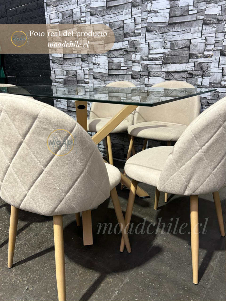 Comedor Rectangular Moscú Gabrielle Lino 4P