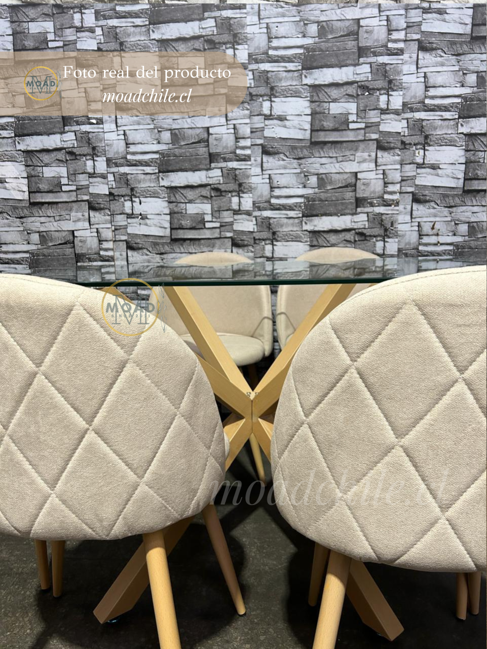 Comedor Rectangular Moscú Gabrielle Lino 4P