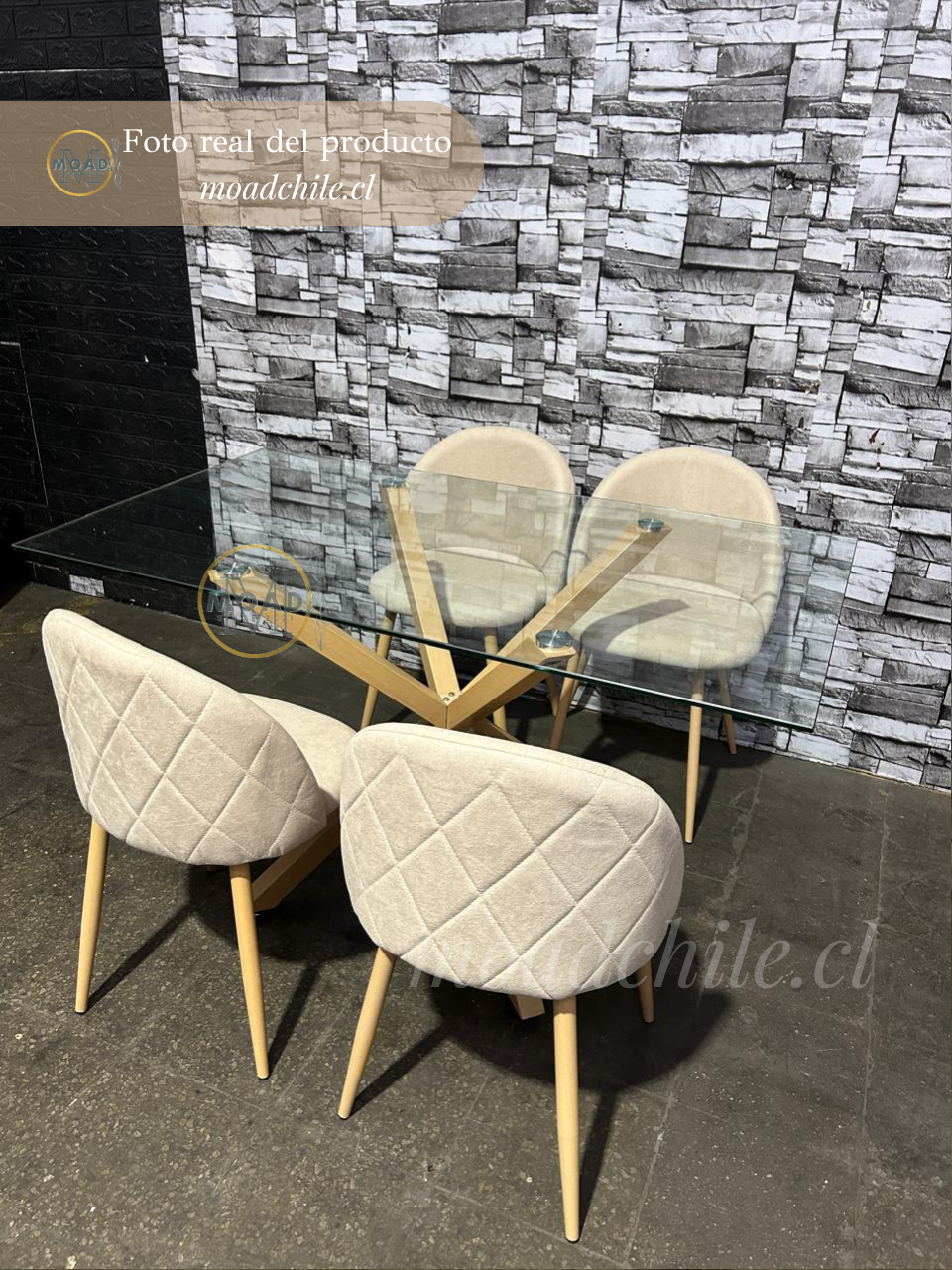 Comedor Rectangular Moscú Gabrielle Lino 4P