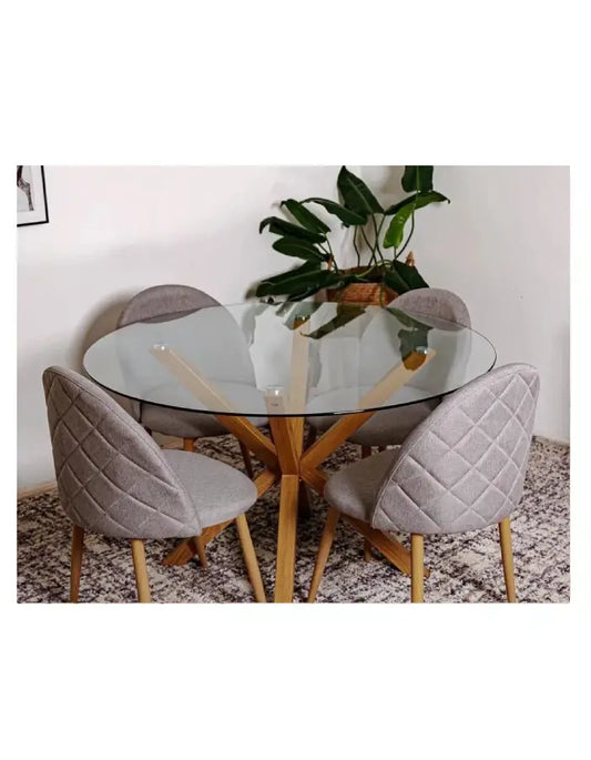 Comedor Redondo 4P Gabrielle Lino Cross