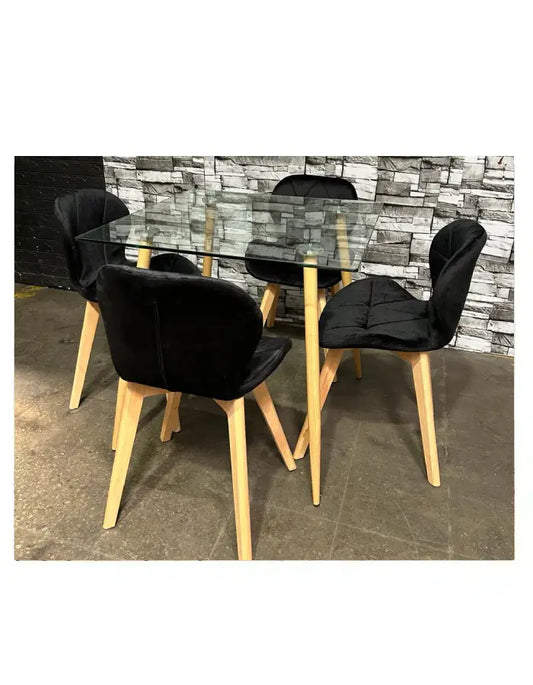 Comedor Cuadradado de Vidrio 4P Foxy