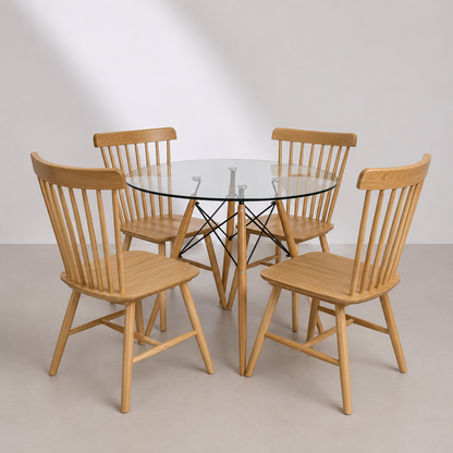 Comedor Alpes Redondo Windsor Madera 4P