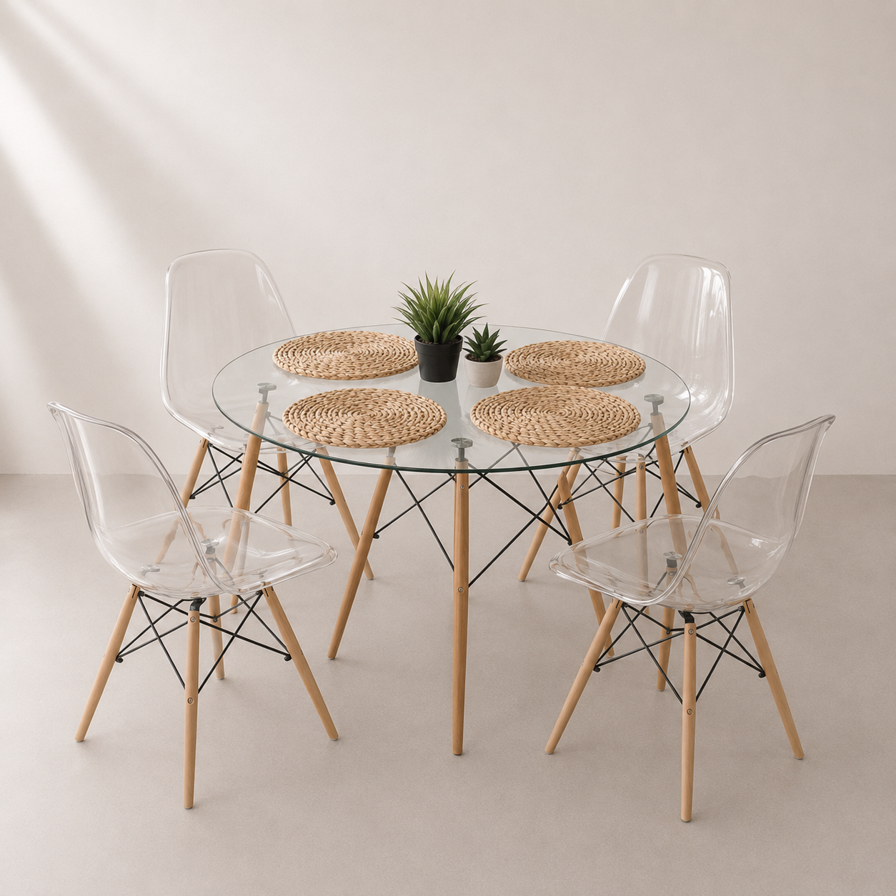 Comedor Clean 100cm (Transparente)