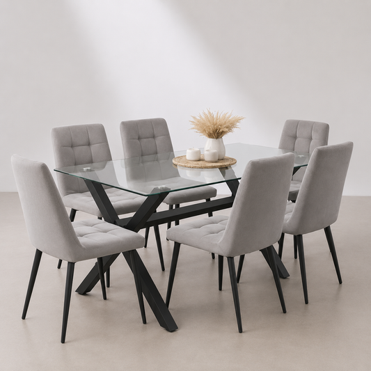 Comedor Cross Manhattan Black 6P