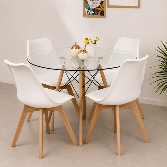 Comedor Eames Glass tulip 4p