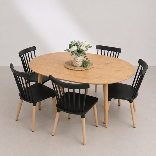 Comedor Extensible + 6 Sillas Windsor
