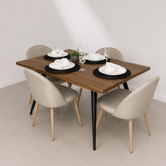 Comedor Lyon 4 Puestos Lino Natural Home