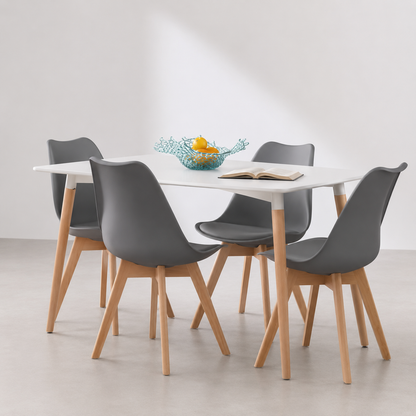 Comedor Nórdico Tulip Rectangular 4P
