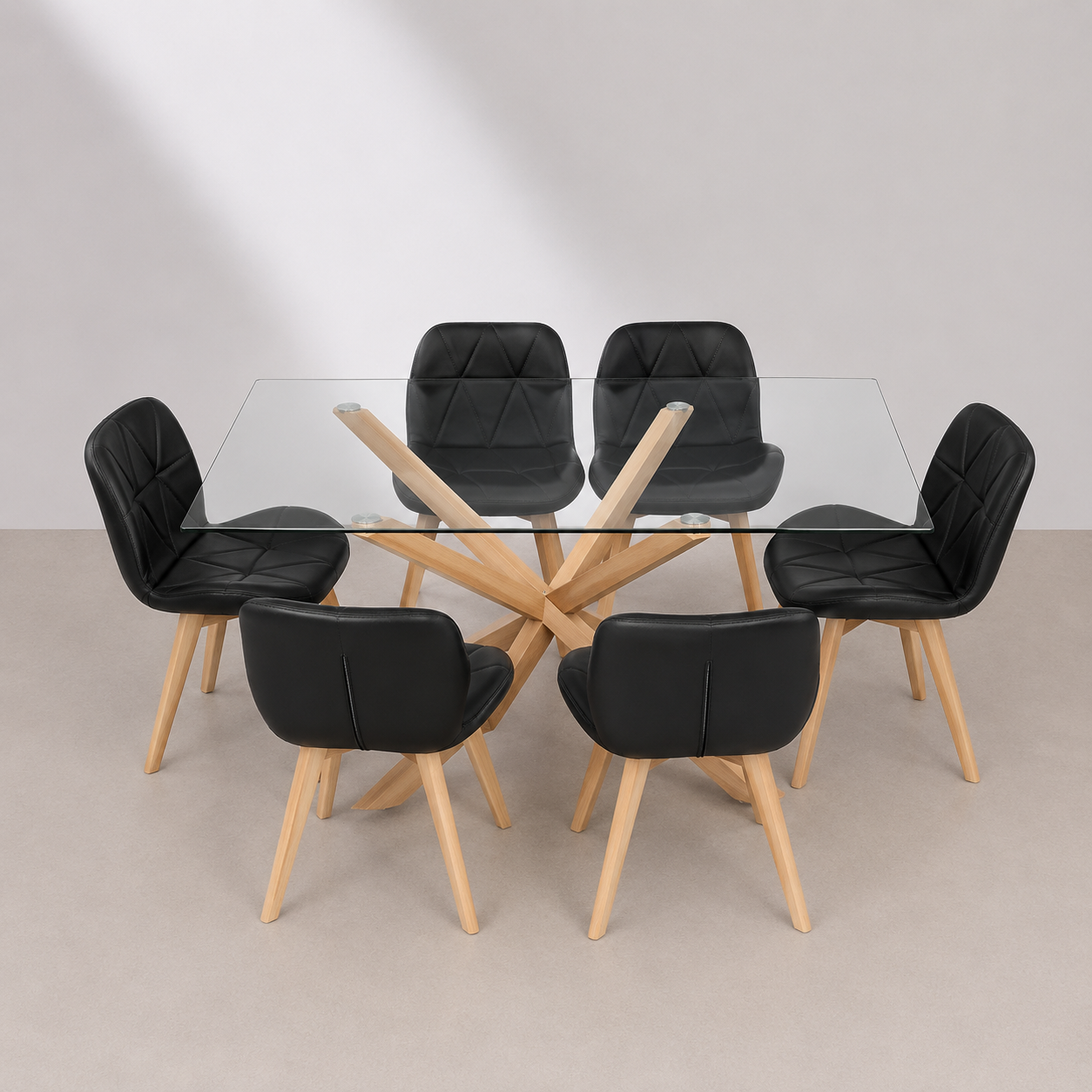 Comedor Rectangular London Cross Mariposa Ecocuero