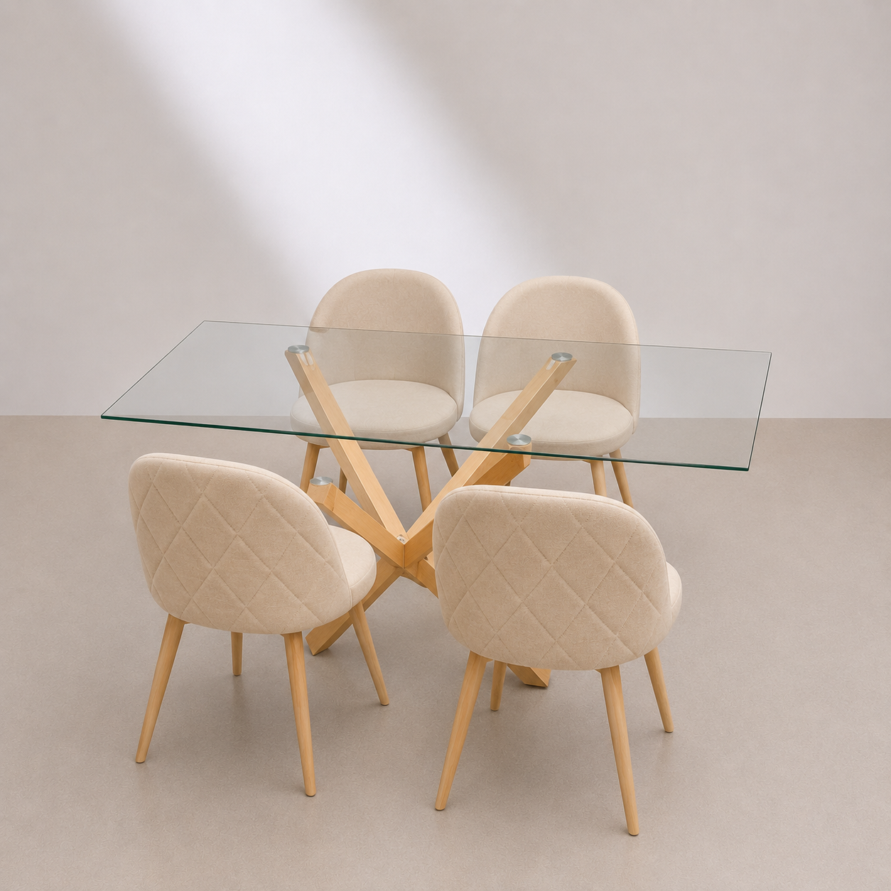 Comedor Rectangular Moscú Gabrielle Lino 4P