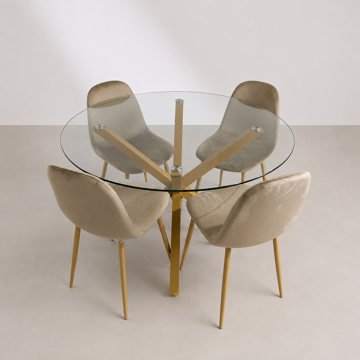 Comedor Redondo 4P Clinton Terciopelo