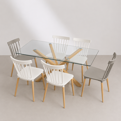 Comedor Windsor Cross Rectangular 6P