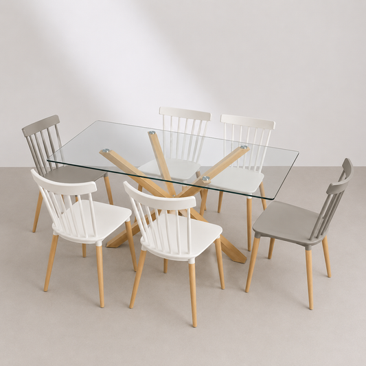 Comedor Windsor Cross Rectangular 6P
