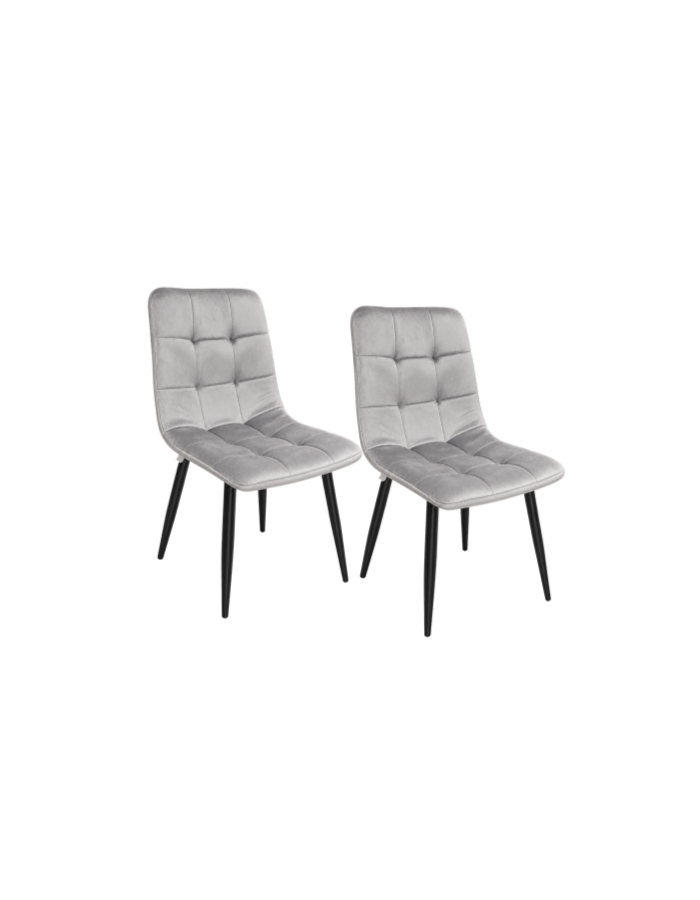 Set 2 Sillas Capitone GP Black Terciopelo