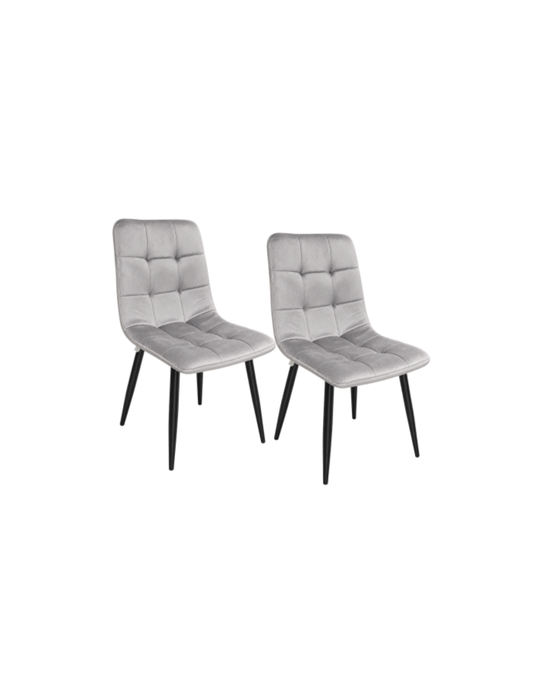 Set 2 Sillas Capitone GP Black Terciopelo