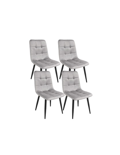 Set 4 Sillas Capitone GP Black Tercipelo