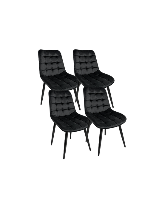 Pack 4 Sillas de Comedor Macron Terciopelo patas negras