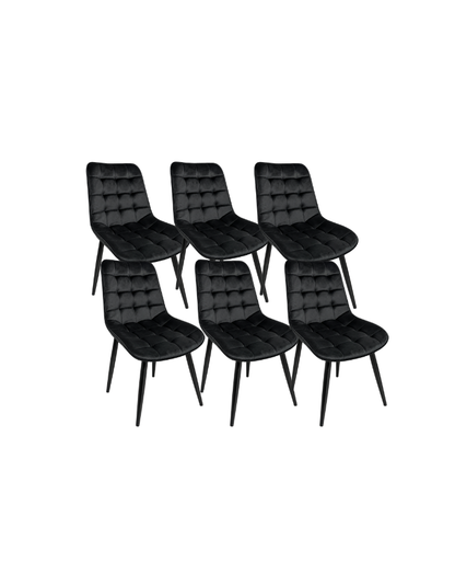 Pack 6 Sillas de Comedor Macron Terciopelo patas negras