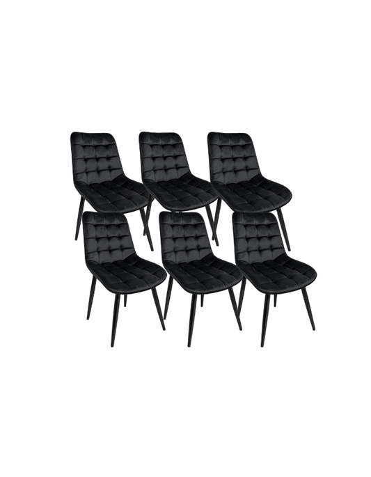 Pack 6 Sillas de Comedor Macron Terciopelo patas negras