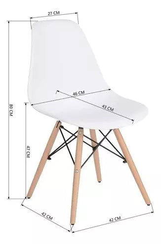 Juego de Comedor Eames Round 100cm 4P