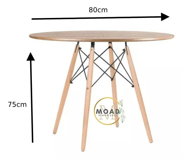 Juego de Comedor Eames Round Madera 4P