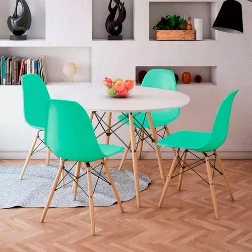 Juego de Comedor Eames Round 80cm 4P