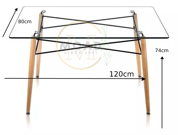 Comedor Crossback Glass 4P