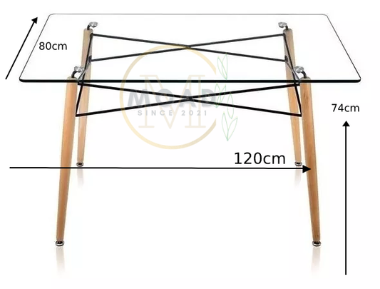Comedor Crossback Glass 4P