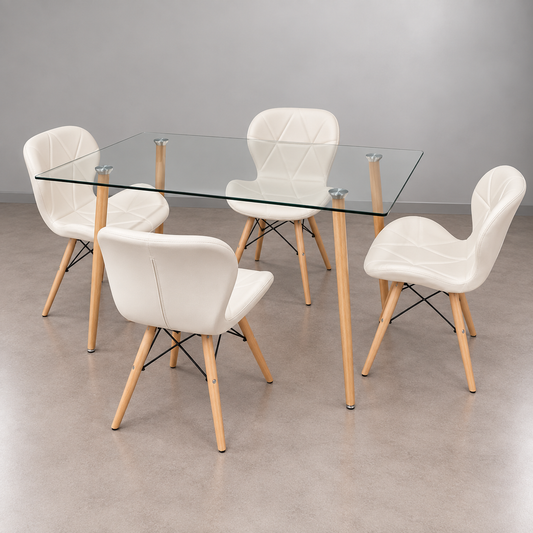 Comedor Rectangular 4P Radar Glass