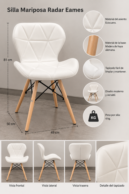 Comedor Radar Eames Cuadrado 4P