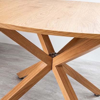 Mesa de Comedor Redonda Cross 100cm - Cubierta de Madera