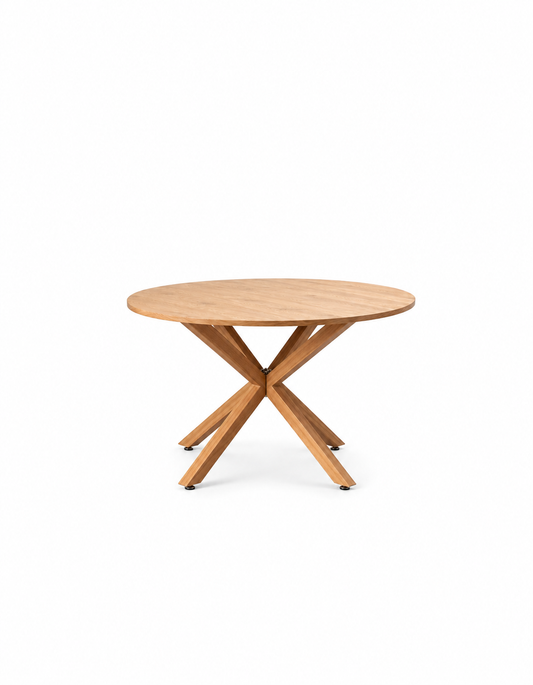 Mesa de Comedor Redonda Cross 100cm - Cubierta de Madera