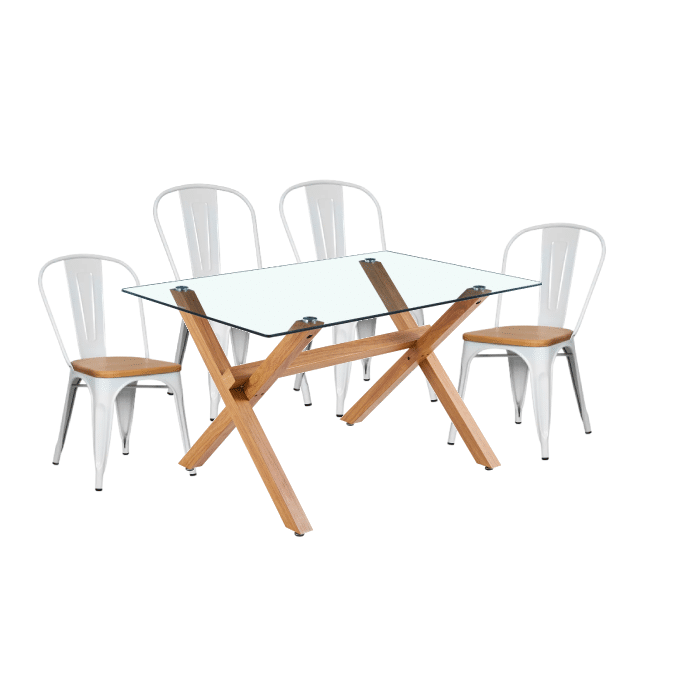 Comedor Cross Rectangular Tolix 120cm Para 4P