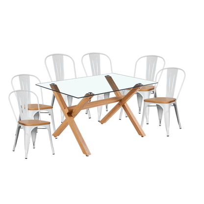 Comedor Cross Rectangular Tolix 140cm Para 6P