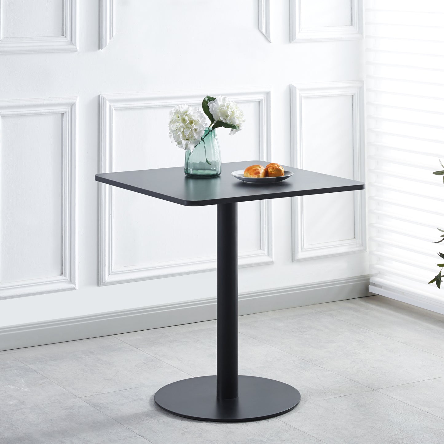 Mesa restaurant 70x70 Tubo Metal cubierta MDF