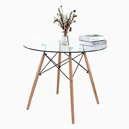 Mesa Eames Redonda Vidrio 80cm