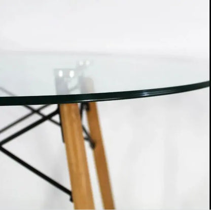 Mesa Eames Redonda Vidrio 80cm