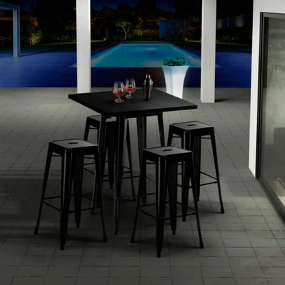 Mesa de Bar Tolix  60x60cm - Negra (metálica)