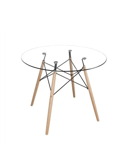 Mesa Eames Redonda Vidrio 80cm