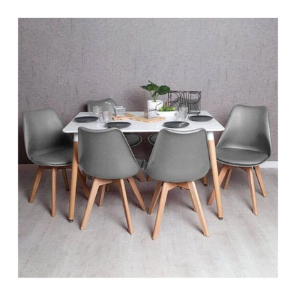 Comedor Nórdico Tulip Rectangular 6P